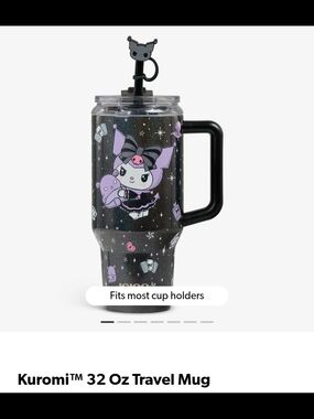 Igloo Kuromi Black and Purple Glitter 32 oz Travel Mug with Handle
